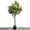 High Quality Decoration Lifelike Artificial Orange Tree 110Cm Tall Plastic Green Leaves Artificial Plant With Orange Fruits