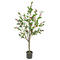 Factory Wholesale Faux Plastic Red Berries Simulated Holly Berry Branch 148Cm Artificial Green Tree With Pot