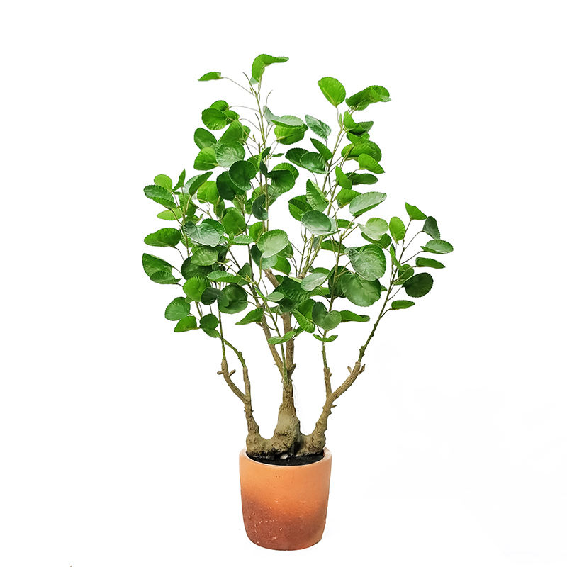 Artificial Plants Plastic Faux Money Bag Bonsai 75Cm Tall Artificial Plants In Pot For Office Coffee Shop Table Decor
