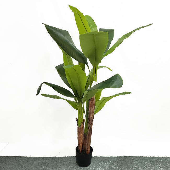 Garden Ornaments Trees Supplier Artificial Plants Bonsai Potted 167Cm 12 Branches Artificial Banana Tree With Plastic Pot