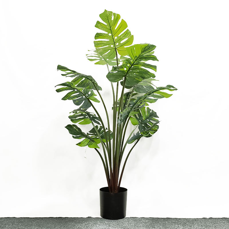 Custom Engineering Tree Turtle Back 110Cm 9 Leaves Artificial Plant Monstera Trees For Garden Outdoor Home Decoration