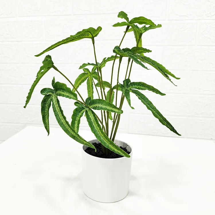 Height 45cm 12 branches artificial plant realistic faux leaf artificial taro tree for wedding party office