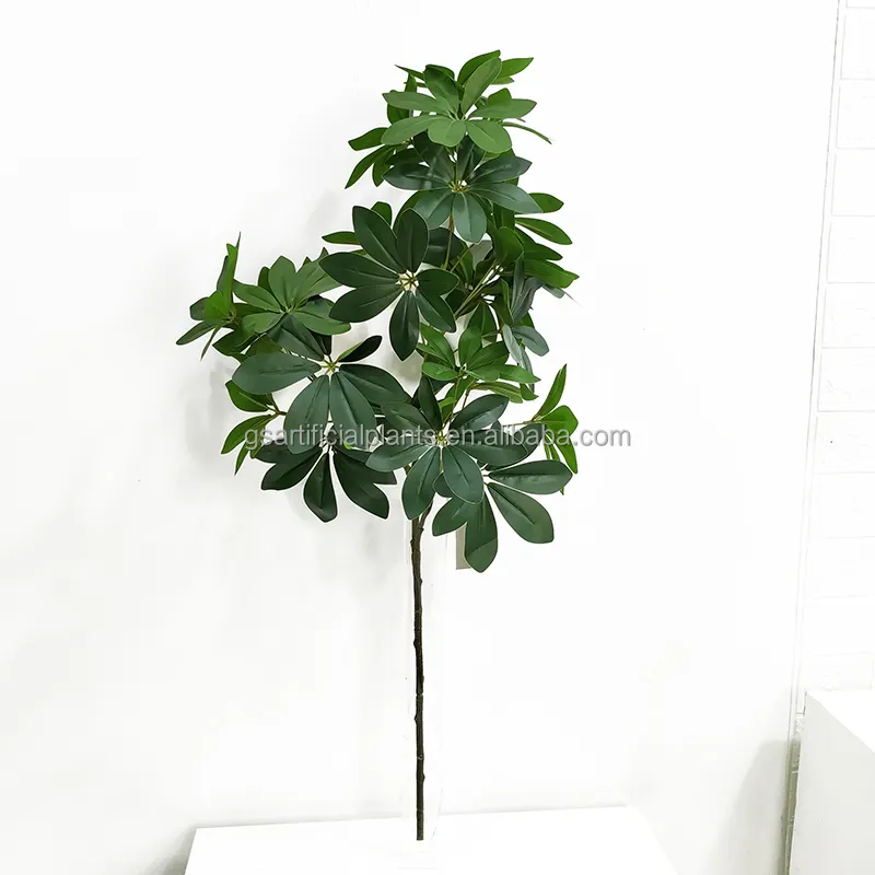 Professional made office decoration green artificial plants single branch umbrella tree for sale