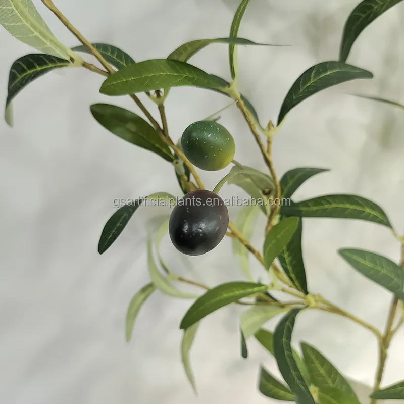  Kunstige oliven Løv grene træ til butik supermarked 