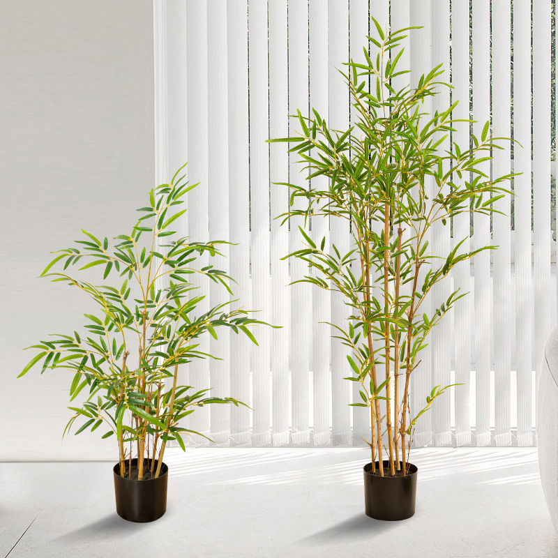 Simulirane zelene biljke, lončanice od bambusa, unutarnje uređenje, vanjsko uređenje okoliša, umjetni lažni bambus, mini bambus