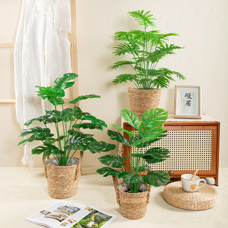 Nòdik style simulation plant bonsai dekorasyon, Desktop andedan kay la, mini plant vèt, dekorasyon biwo mou, dekorasyon etaj