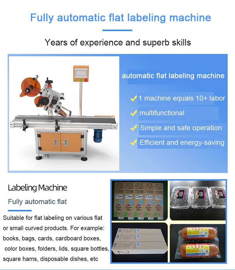 Auto Flat Top And Bottom Surface Labeling Machine