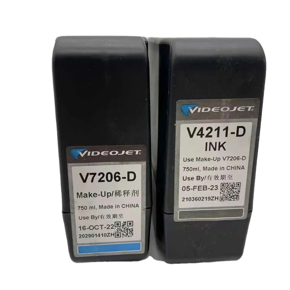 Videojet Ink Make-Up V7206-D Solvent Make-Up Fluid V4211-D Ink For 1580 And 1680 Cij Printers