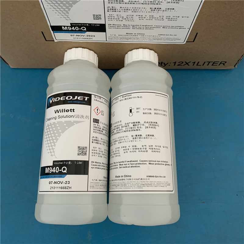  Willett Cleaning Solution Flush Videojet M940-Q 1L Original Solvent 