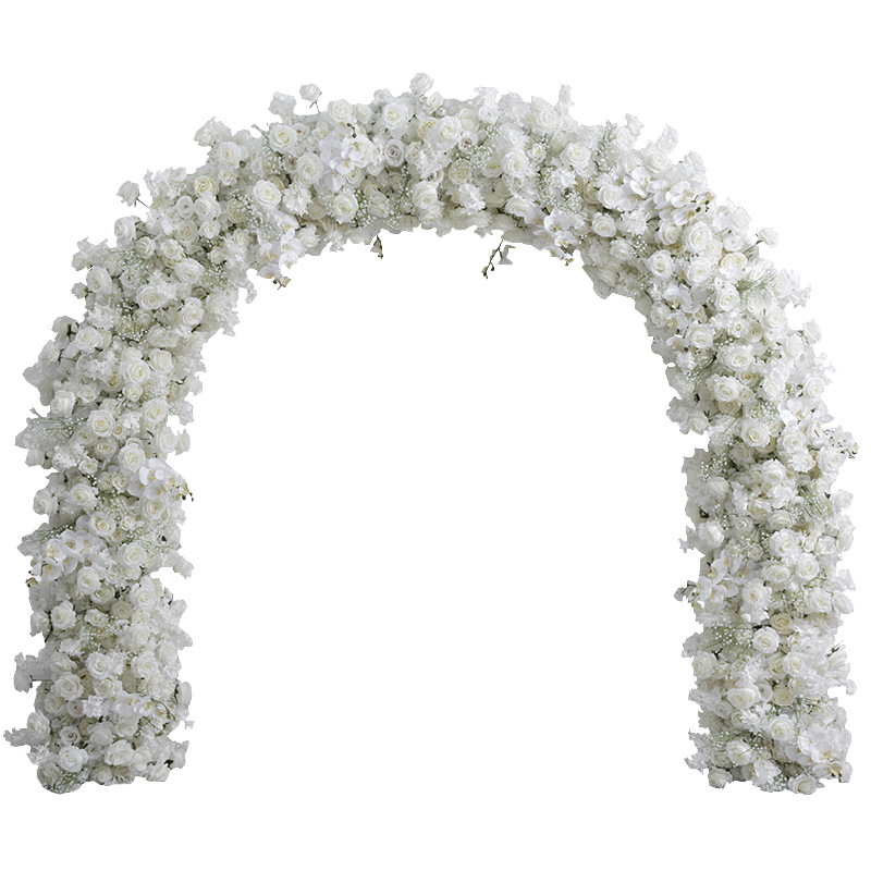 Wedding arch Decoration hydrangea rose row flowers hall display
