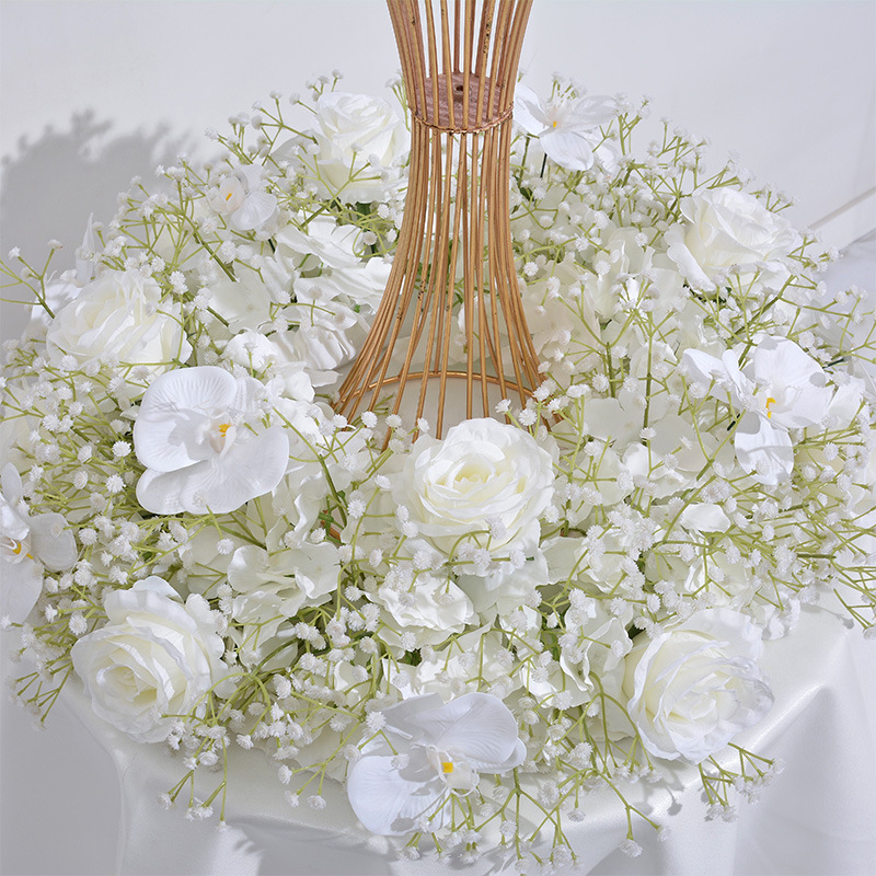 Artificial wedding table flower background wall window decoration