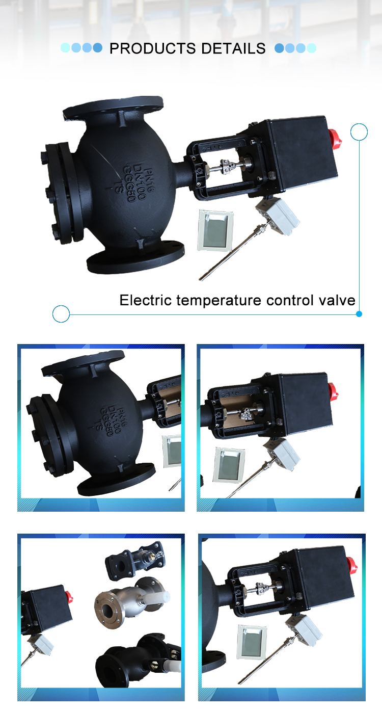  Válvula elétrica de controle de temperatura para unidade de troca de calor 