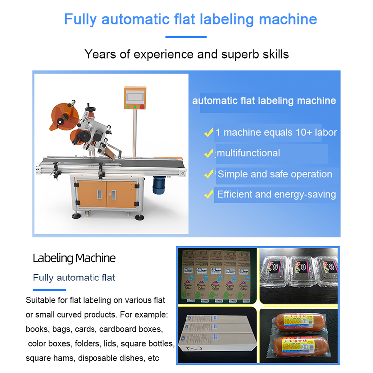 auto flat top and bottom surface labeling machine