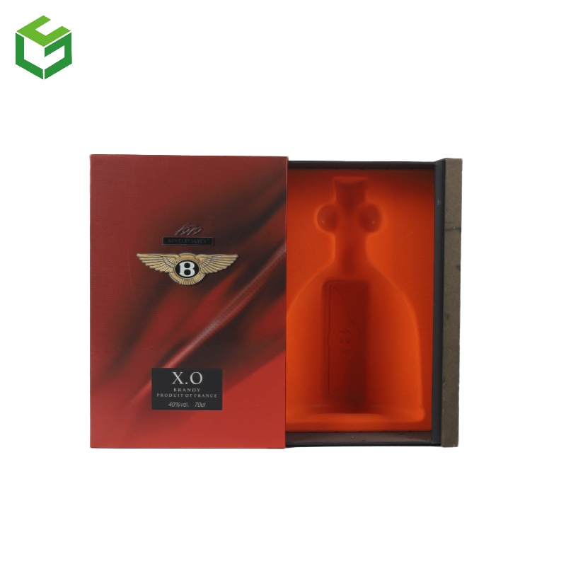 Cardboard Paper Packaging Wine Box na May Fiber Inner Tray