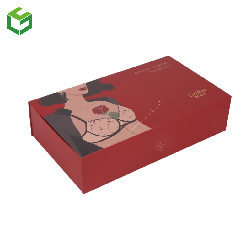 Logo Printed Magnetic Closure Gift Packaging Cardboard Boxes For Underwear