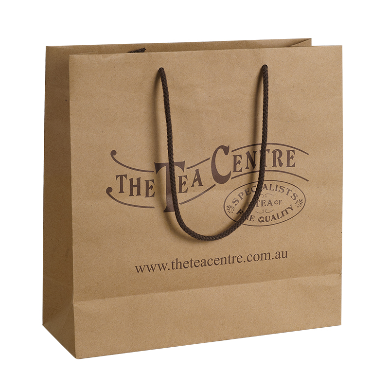 Kraft Paper Shopping Bag with ribbon rope for shoes