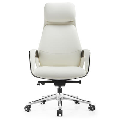 Kancelářská židle z bílé kůže