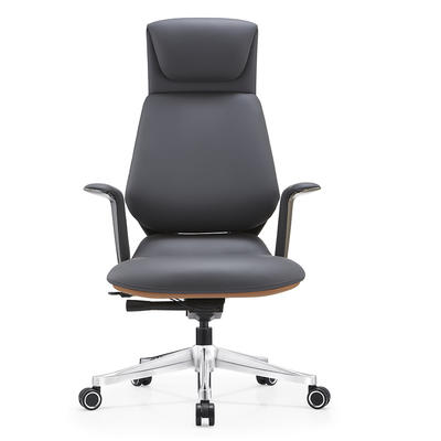 Černá kožená kancelářská židle