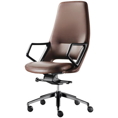 Hnědá kožená kancelářská židle