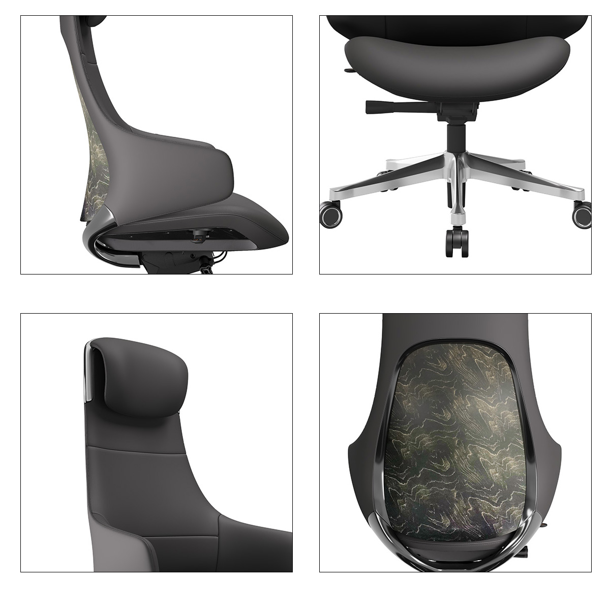  Celozrnná kožená kancelářská židle 