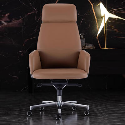 Δερμάτινη καρέκλα γραφείου σε καφέ χρώμα