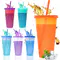 Plastic Cups With Lid And Straw