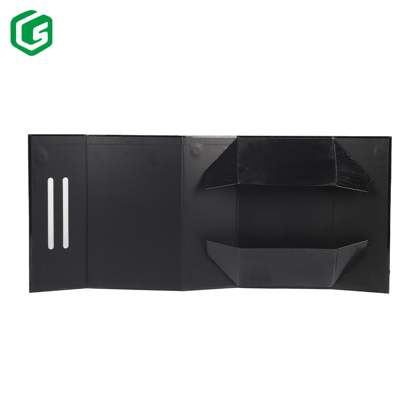 Foldable Rigid Paper Box With Ribbon Handle