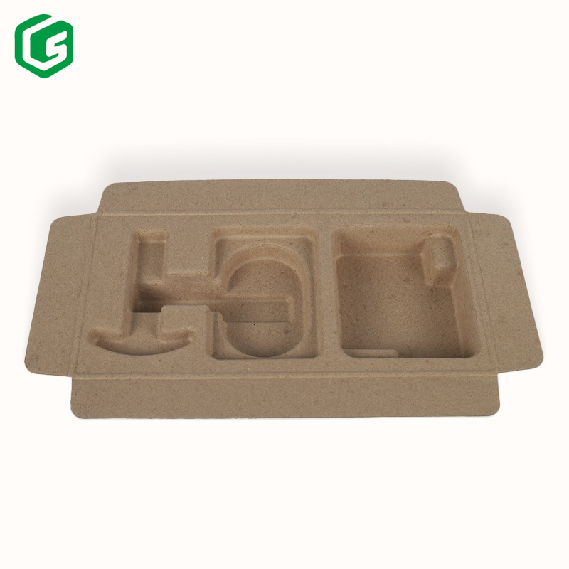 Biodegradable Bagasse Custom Wood Molded Paper Kraft Pulp Packaging Tray