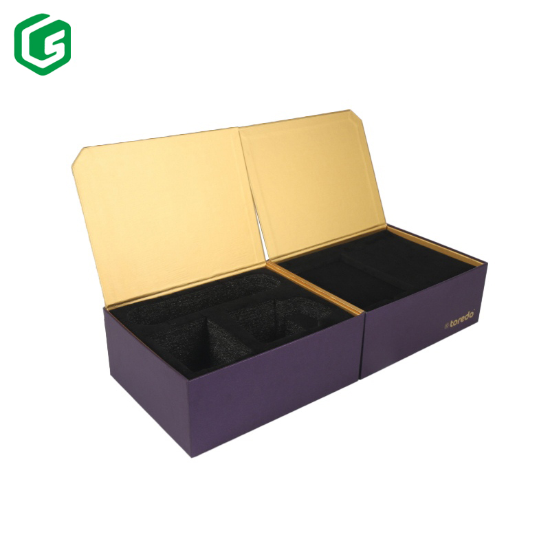 Cardboard Gift Box With Logo Printing ,Magnetic Lid, Peal Wool Tray