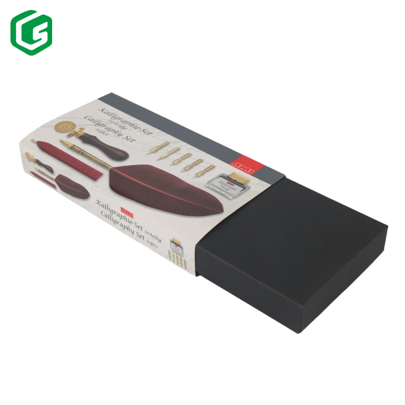 Cardboard Gift Box For Quill Pen, Printing Logo, With Removable Lid