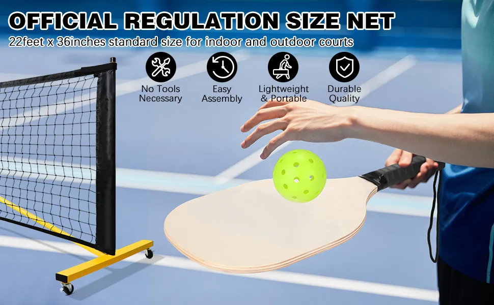 Pickleball Net With Wheeled Base