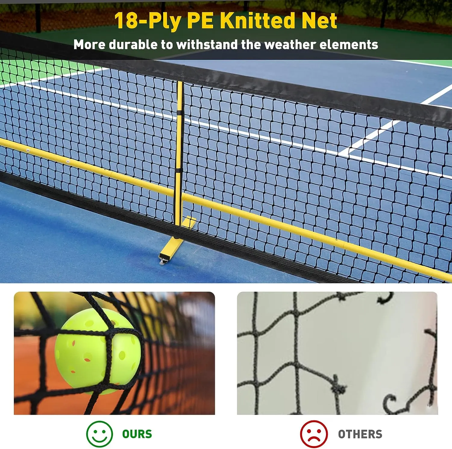 Pickleball Set with Net Wheels