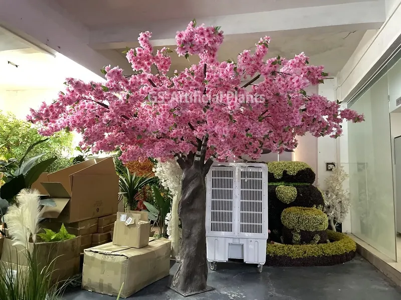 Large simulated cherry blossom tree for interior decoration