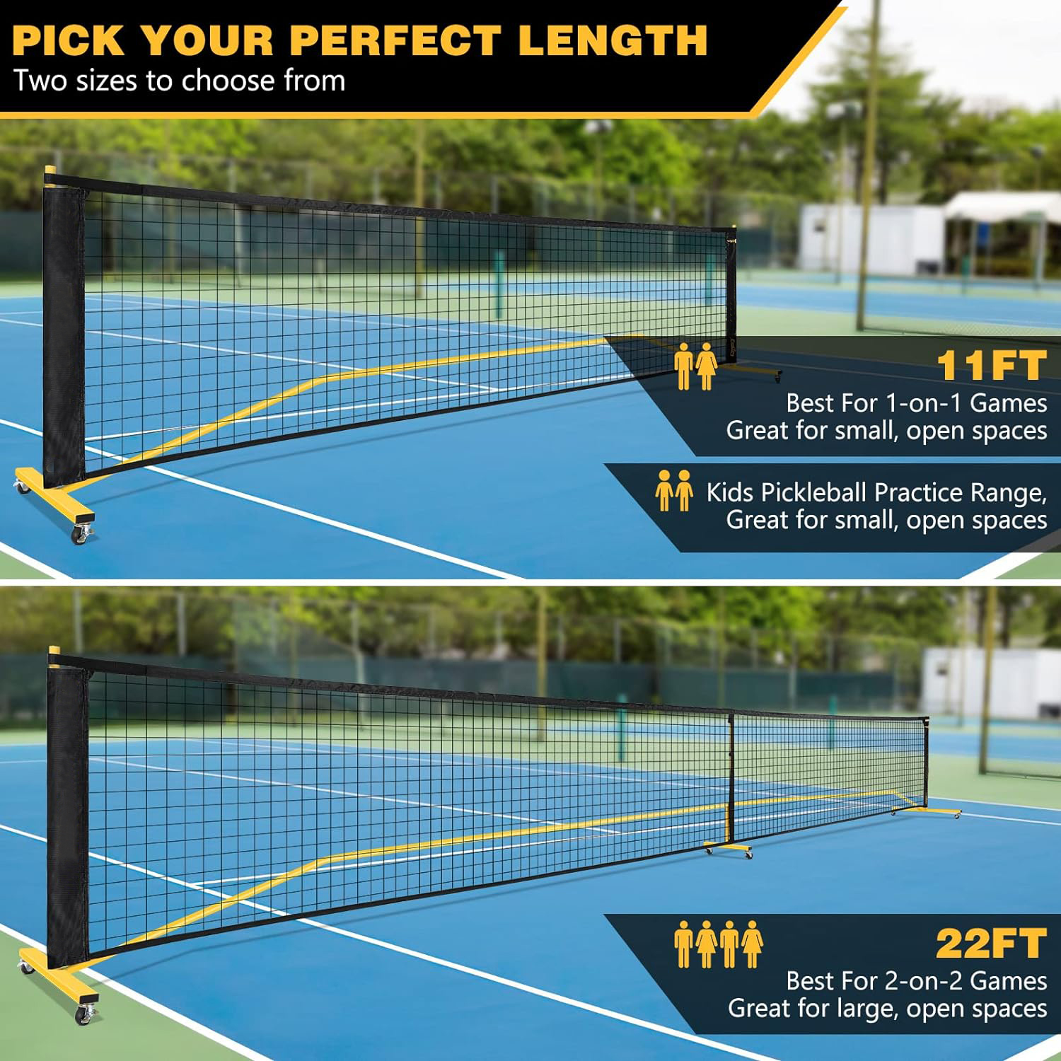 Portable Pickleball Net on Wheels