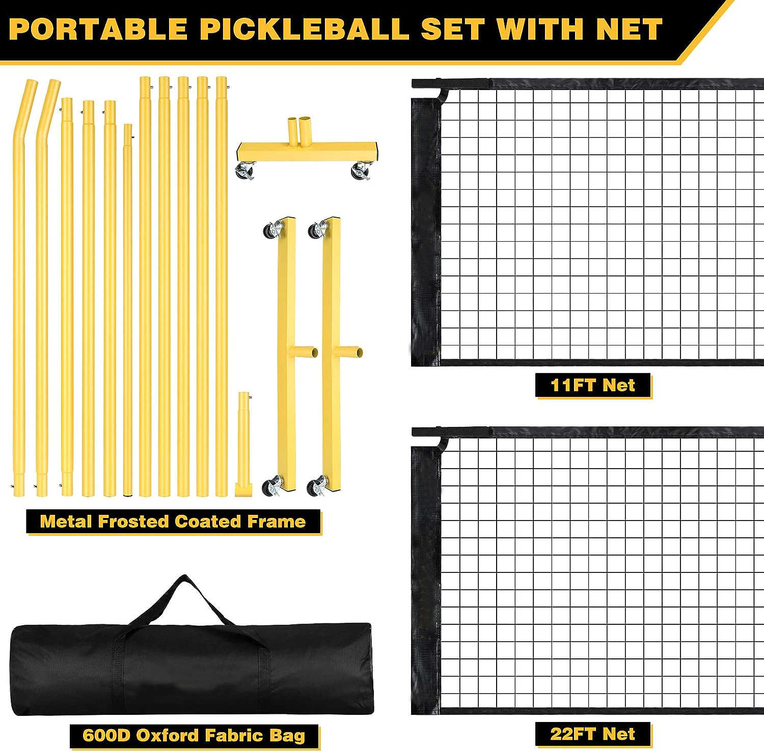 Portable Pickleball Net on Wheels