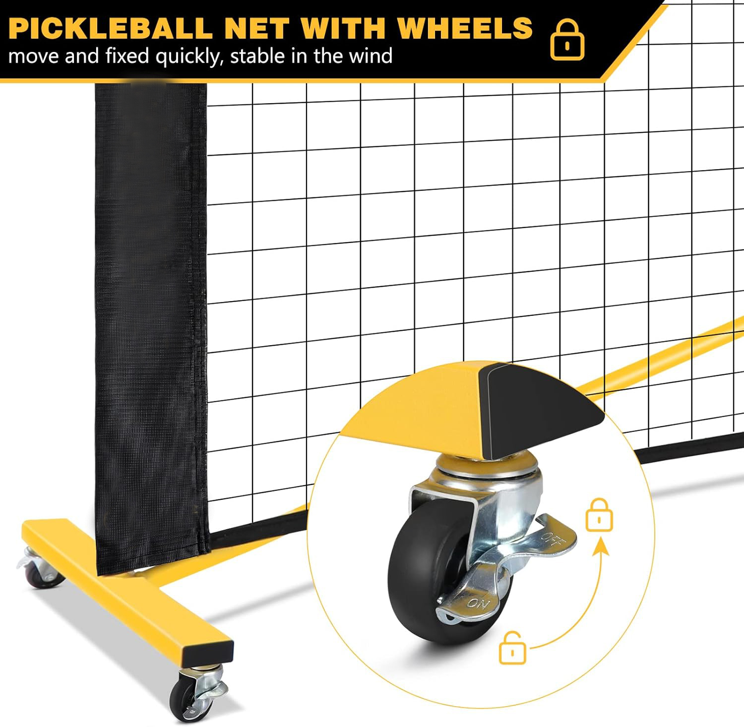 Portable Pickleball Net on Wheels