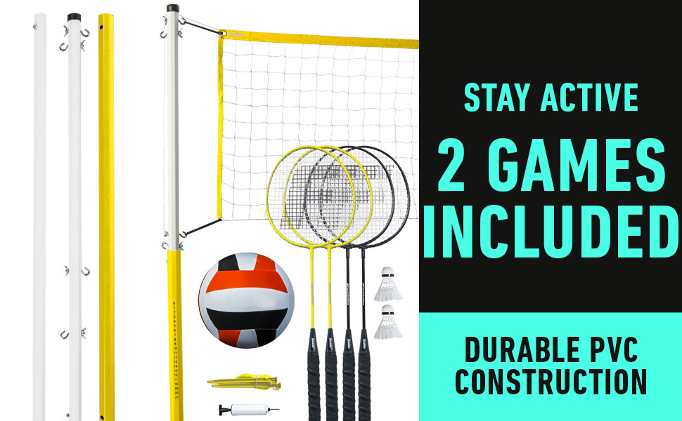Portable Badminton Volleyball Combo Set