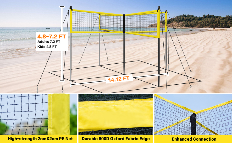  4-Way Volleyball Net 