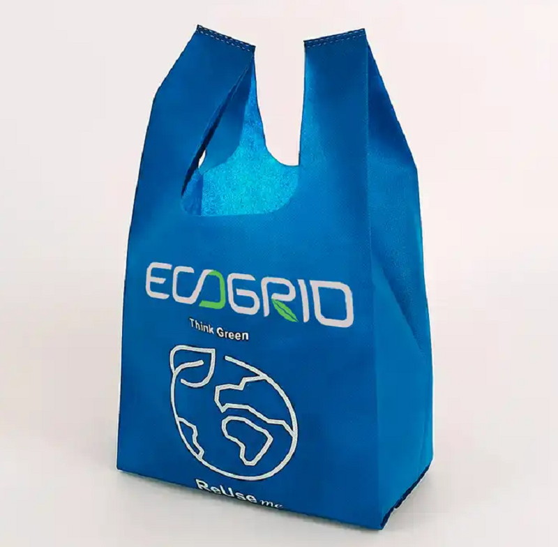  環境に優しい不織布ダイカット スーパーマーケット 再利用可能な食料品衣類 T シャツ ショッピング バッグ 