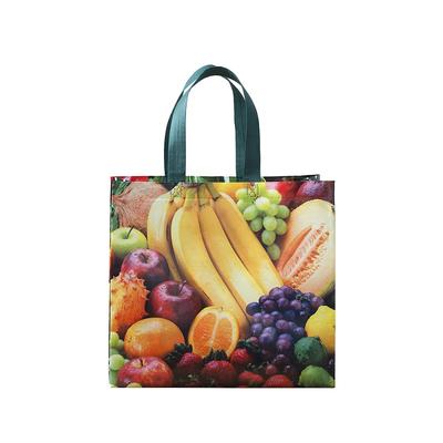 Heat Sealed Printed Shopping Reusable Totes Foldable Large Capacity Grocery Handbag Ultrasonic Non-woven Bag