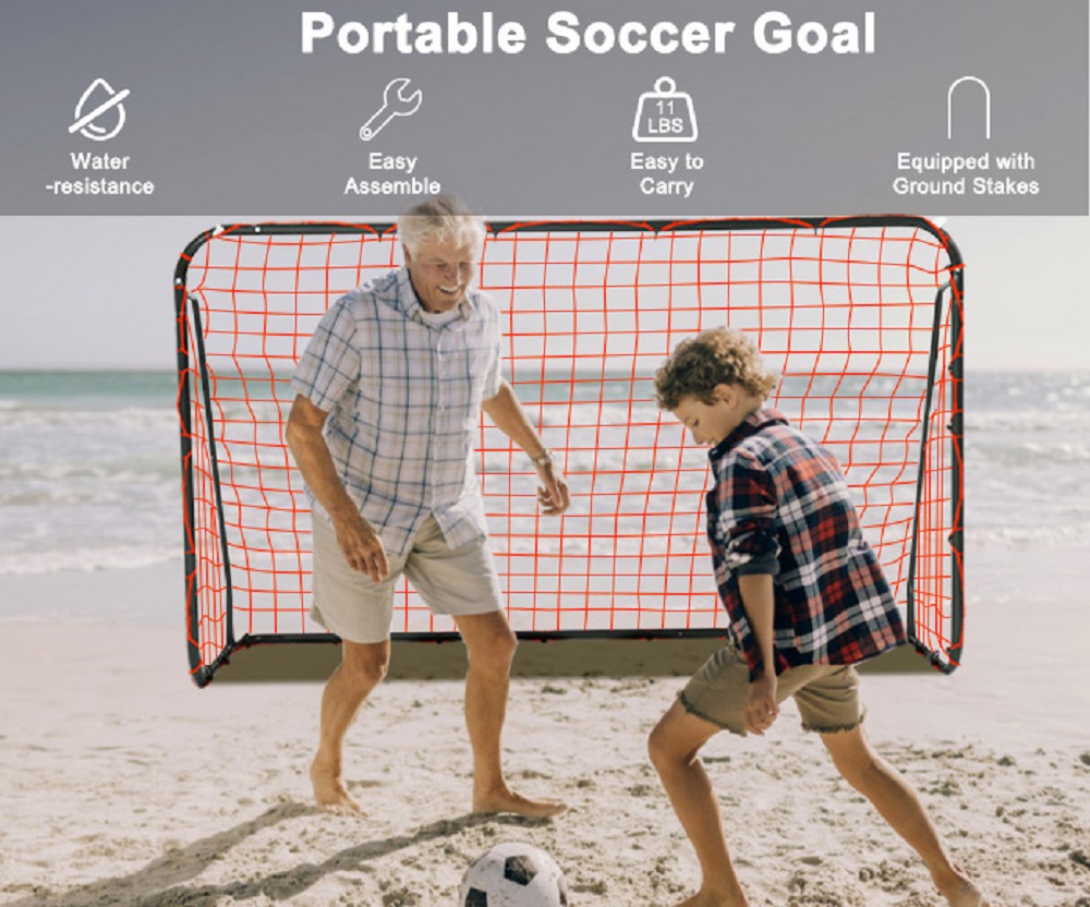  Metal Soccer Net with Ground Stakes 