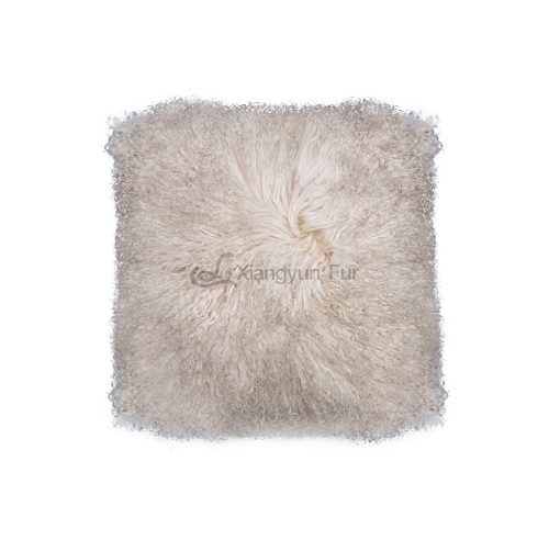 Beige Two Tone 100% Mongolian Lamb Fur