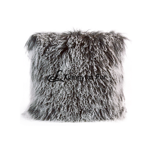 MONGOLIAN LAMB FUR PILLOW-CST