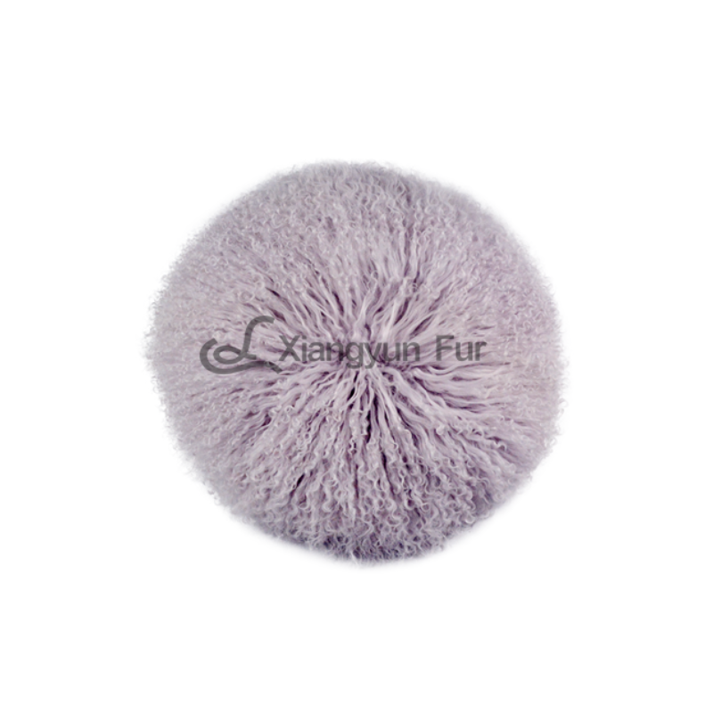 Lilac Mongolian Lamb Fur Pillow