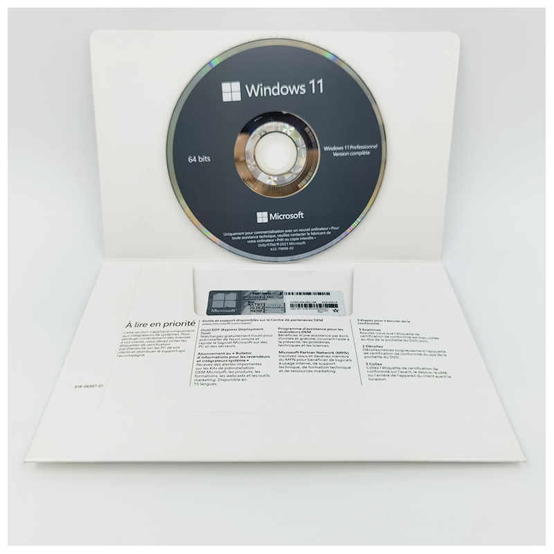 Microsoft Windows 11 Pro 64-bit (OEM Software) (DVD) French version