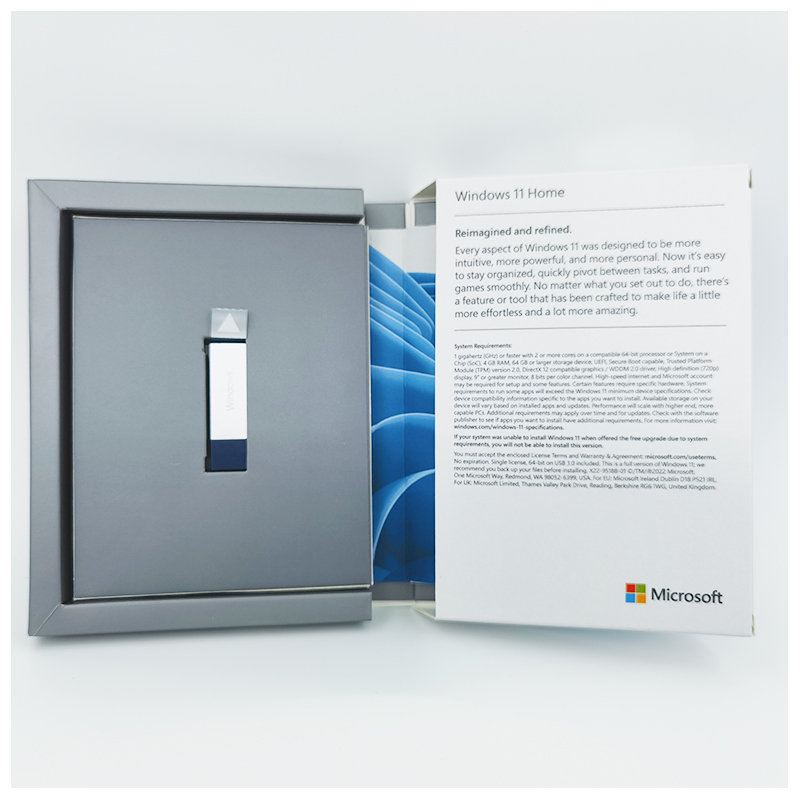 Microsoft Windows 11 Home 64-bit Edition - USB Flash Drive (Full Retail Version) Language English
