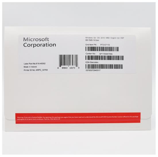 Microsoft windows Server Standard Or Datacenter Version License Key OEM COA Sticker Multi Color Options