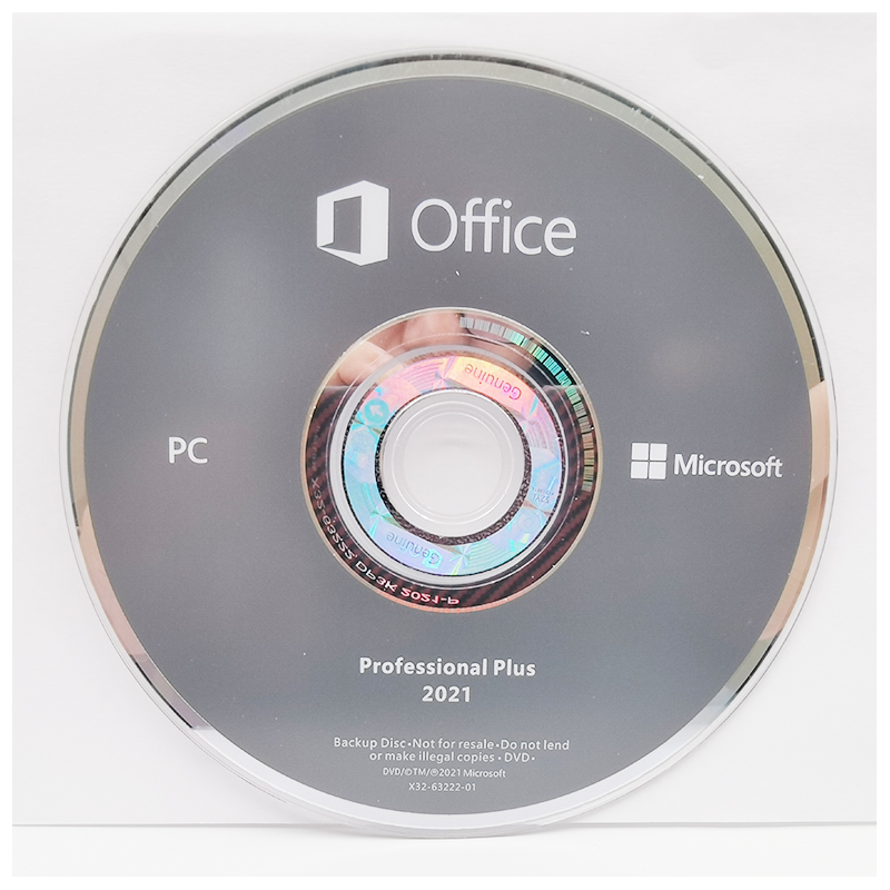 Microsoft Office 2021 Pro Plus DVD Retail Version in English with Online Activation Key