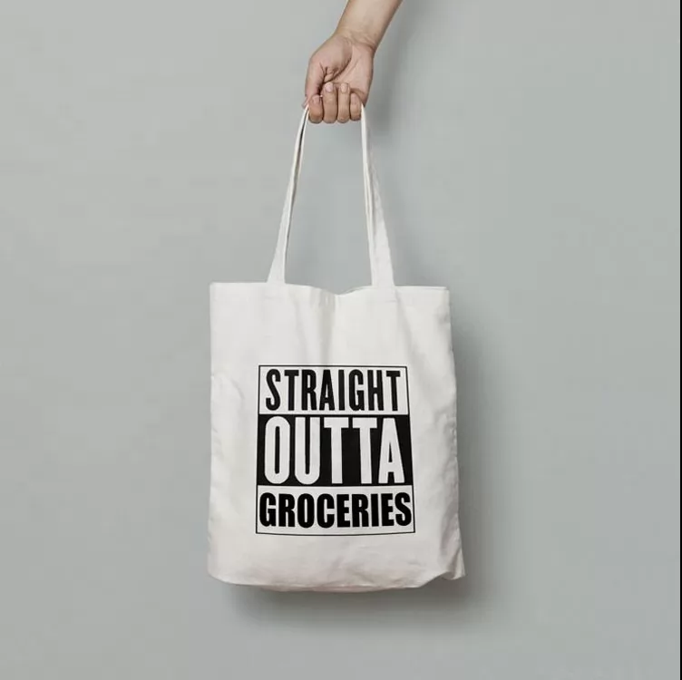 Grey Grocery Canvas Tote Bags