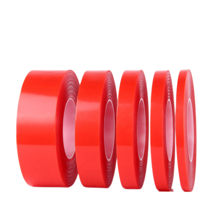 Custom Self Adhesive Red Mopp Liner Acrylic Glue Double Sided Pet Film Tape